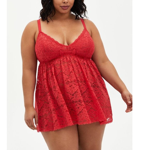 torrid Other - 💋 6X Plus Size  💋 TORRID Lingerie Babydoll Nighty Valentine's Day Simply lace